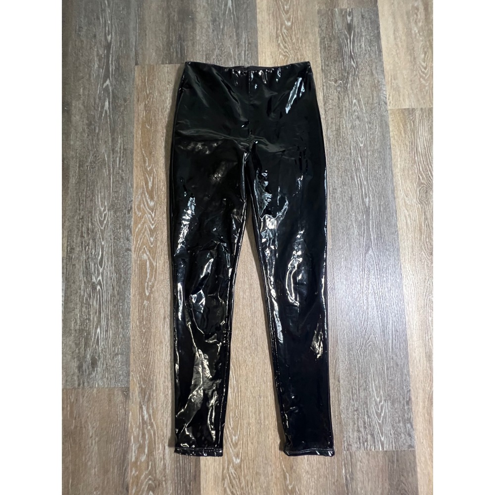 KanCan Leggings Womens Medium Black Patent Faux Leather High Waisted Skinny Pant